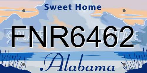 FNR6462 Alabama License Plate