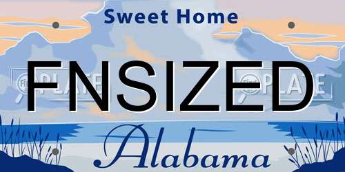 FNSIZED Alabama License Plate