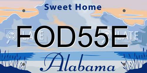 FOD55E Alabama License Plate