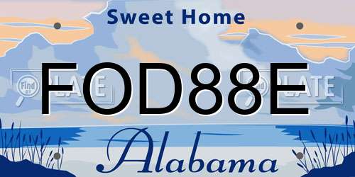 FOD88E Alabama License Plate