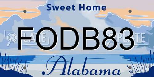 FODB83 Alabama License Plate