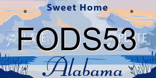 FODS53 Alabama License Plate