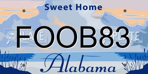 FOOB83 Alabama License Plate