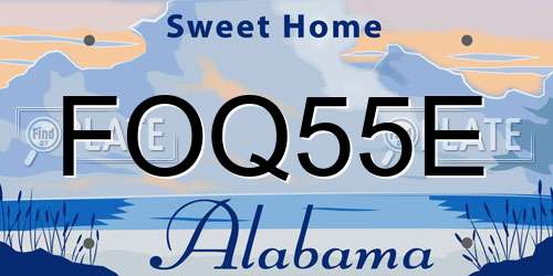 FOQ55E Alabama License Plate