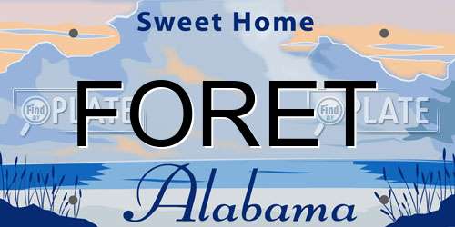 FORET Alabama License Plate