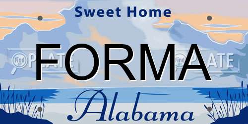 FORMA Alabama License Plate