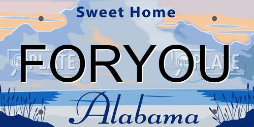 FORYOU Alabama License Plate