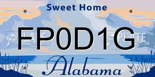 FP0D1G Alabama License Plate