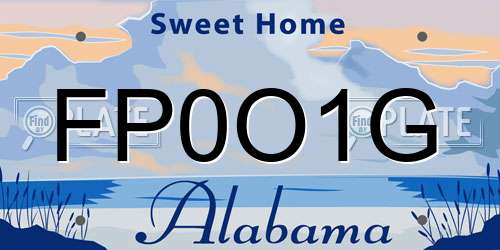 FP0O1G Alabama License Plate