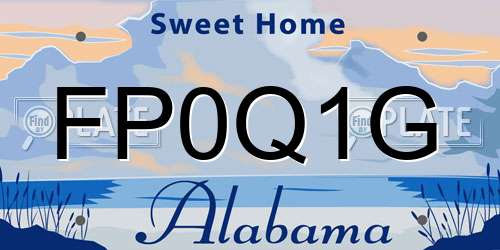 FP0Q1G Alabama License Plate
