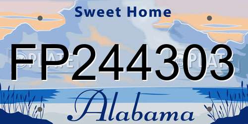 FP244303 Alabama License Plate