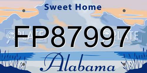 FP87997 Alabama License Plate