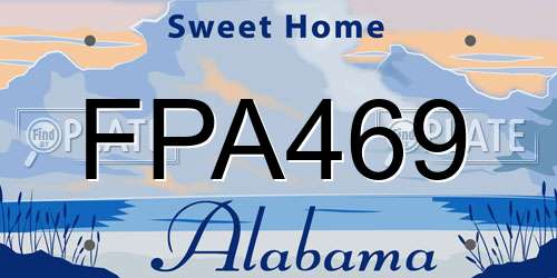 FPA469 Alabama License Plate