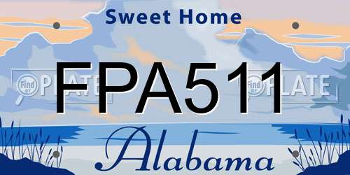 FPA511 Alabama License Plate