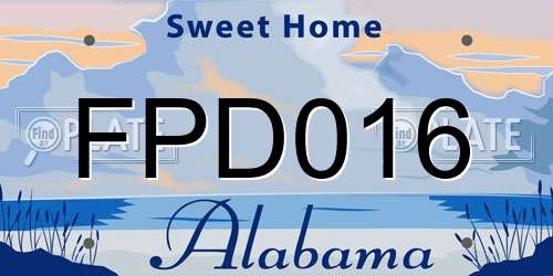 FPD016 Alabama License Plate