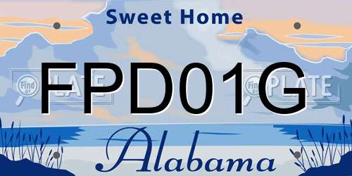 FPD01G Alabama License Plate