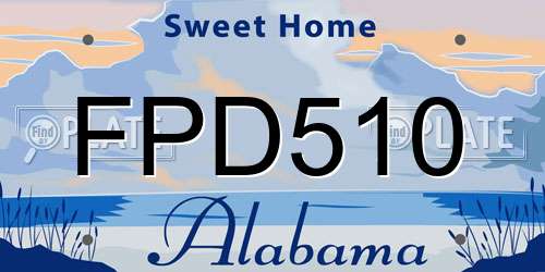 FPD510 Alabama License Plate