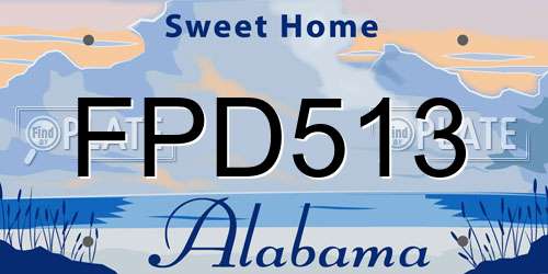 FPD513 Alabama License Plate