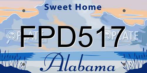 FPD517 Alabama License Plate