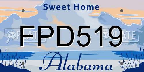 FPD519 Alabama License Plate