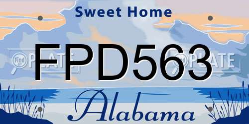 FPD563 Alabama License Plate
