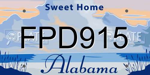 FPD915 Alabama License Plate