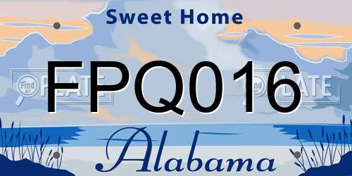 FPQ016 Alabama License Plate