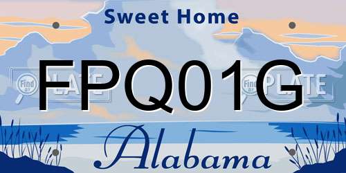 FPQ01G Alabama License Plate