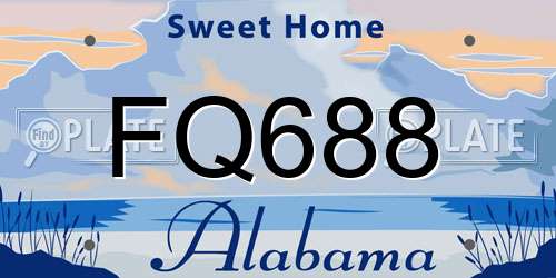 FQ688 Alabama License Plate