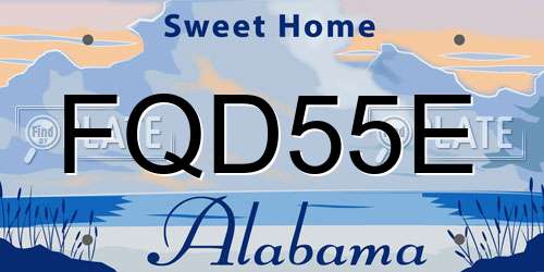 FQD55E Alabama License Plate