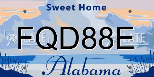 FQD88E Alabama License Plate