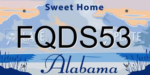 FQDS53 Alabama License Plate
