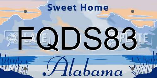 FQDS83 Alabama License Plate