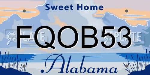 FQOB53 Alabama License Plate