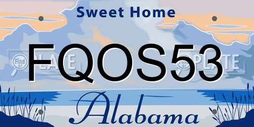FQOS53 Alabama License Plate