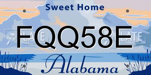 FQQ58E Alabama License Plate