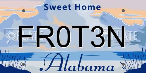 FR0T3N Alabama License Plate