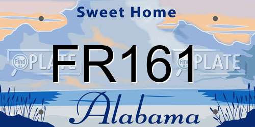 FR161 Alabama License Plate