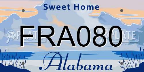FRA080 Alabama License Plate