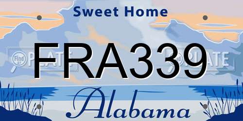 FRA339 Alabama License Plate