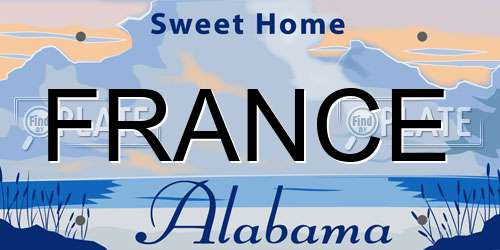 FRANCE Alabama License Plate