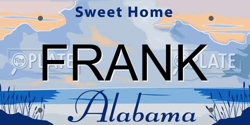 FRANK Alabama License Plate