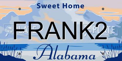 FRANK2 Alabama License Plate
