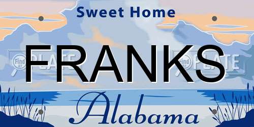 FRANKS Alabama License Plate