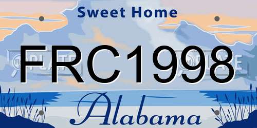 FRC1998 Alabama License Plate