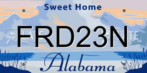 FRD23N Alabama License Plate