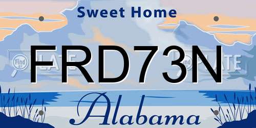 FRD73N Alabama License Plate