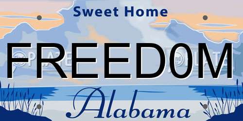FREED0M Alabama License Plate