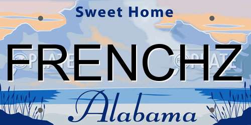 FRENCHZ Alabama License Plate