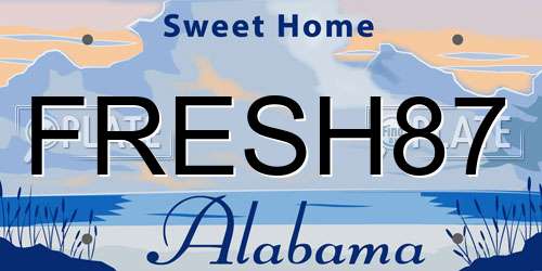 FRESH87 Alabama License Plate